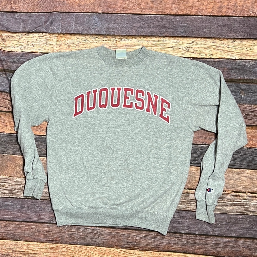Duquesne Dukes Champion Crewneck Collegiate Pullover NCAA Sweatshirt
